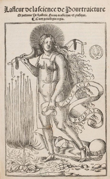 Titre de La Fleur de la science... de Fr. Pellegrino, 1530. Source gallica.bnf.fr / BnF