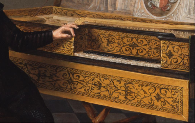 Gerard Donck, Portrait de Nicolaes Jansz. Lossy, organiste de la Nieuwe Kerk d'Amsterdam, et son épouse Marritgen Pieters (détail). Omaha (NE), Joslyn Art Museum. CC Wikimedia Commons